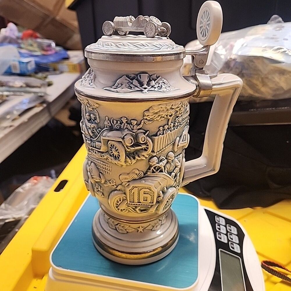 AVON 1989 RACING CAR NUMBERED LIDDED STEIN BY CERAMARTE #105301